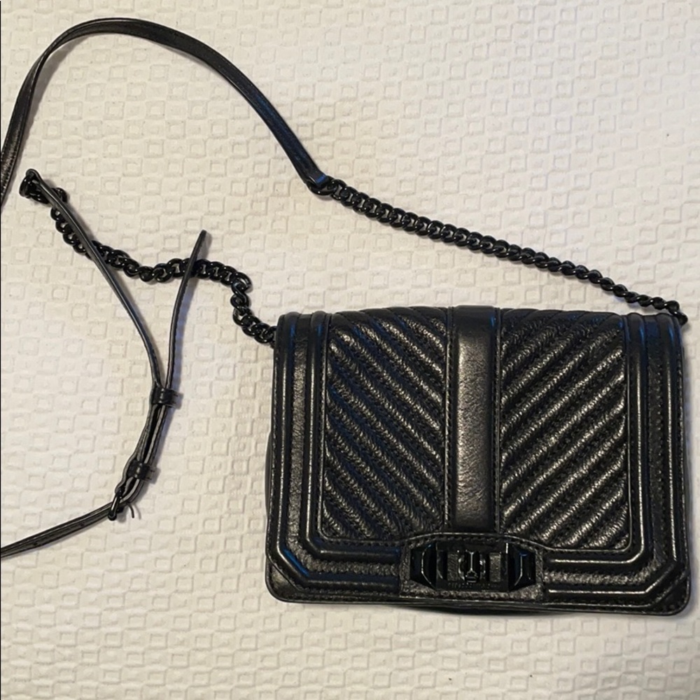 REBECCA MINKOFF Chevron Quilted crossbody - Black